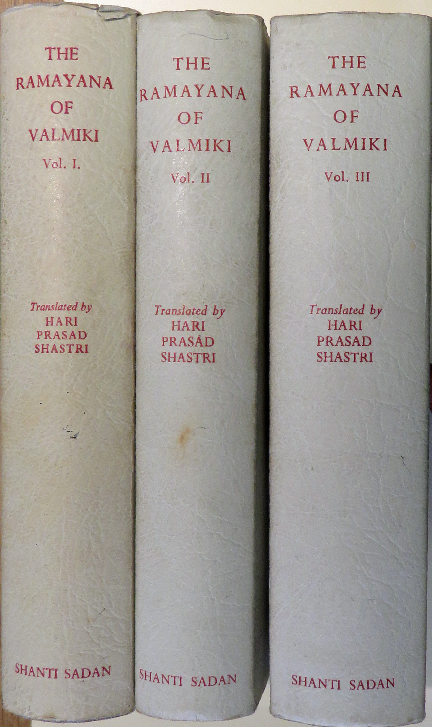 The Ramayana of Valmiki in Three Volumes Complete