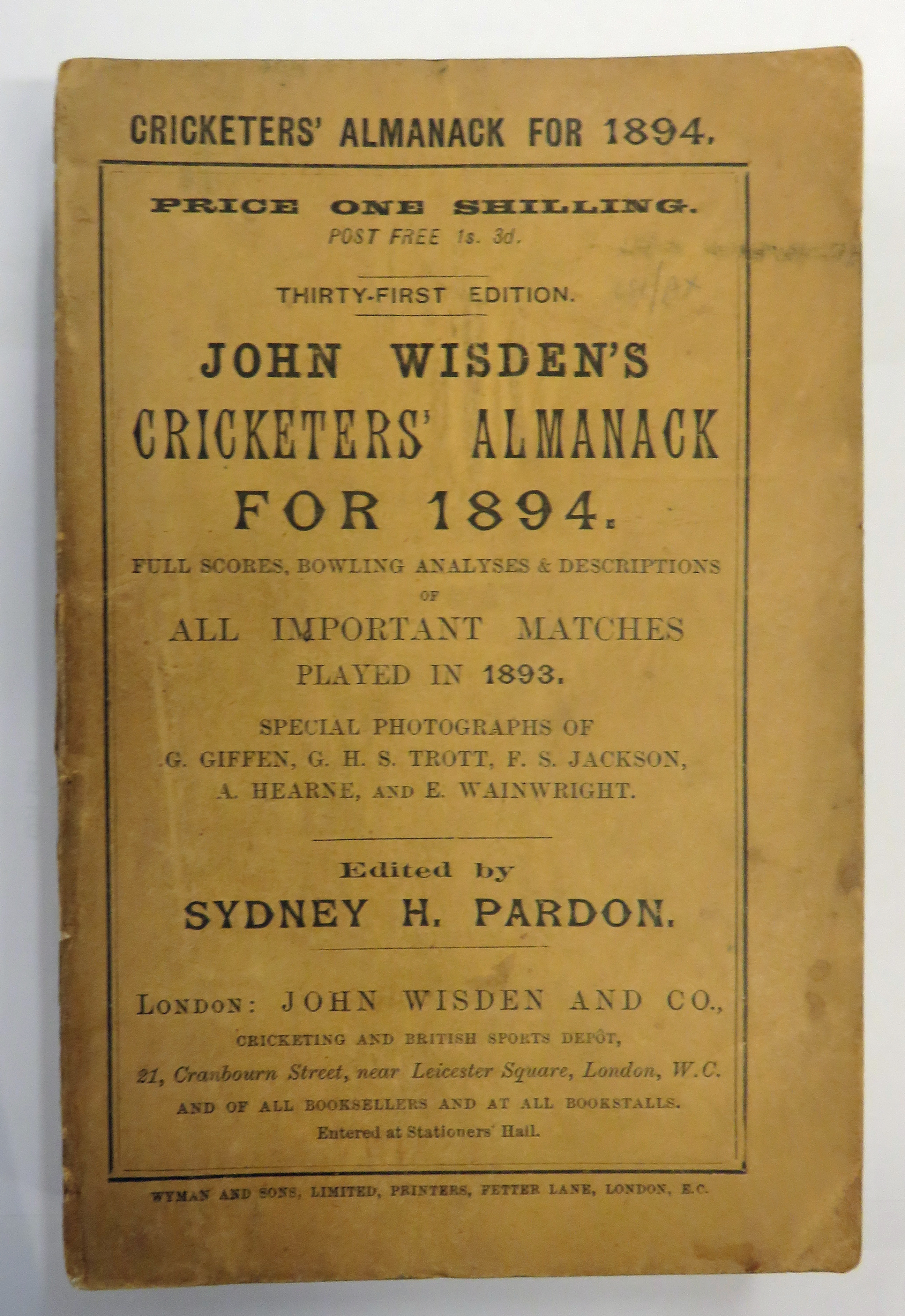 John Wisden Cricketers' Almanack for 1894