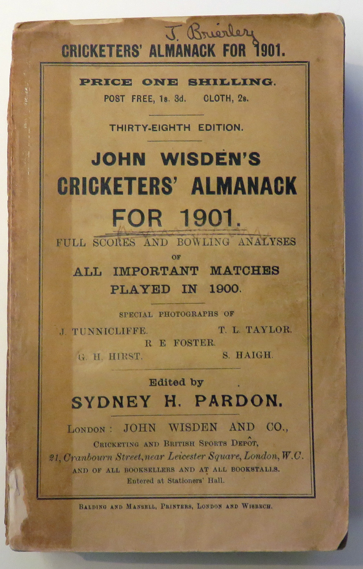 **John Wisden's Cricketers' Almanack For 1901