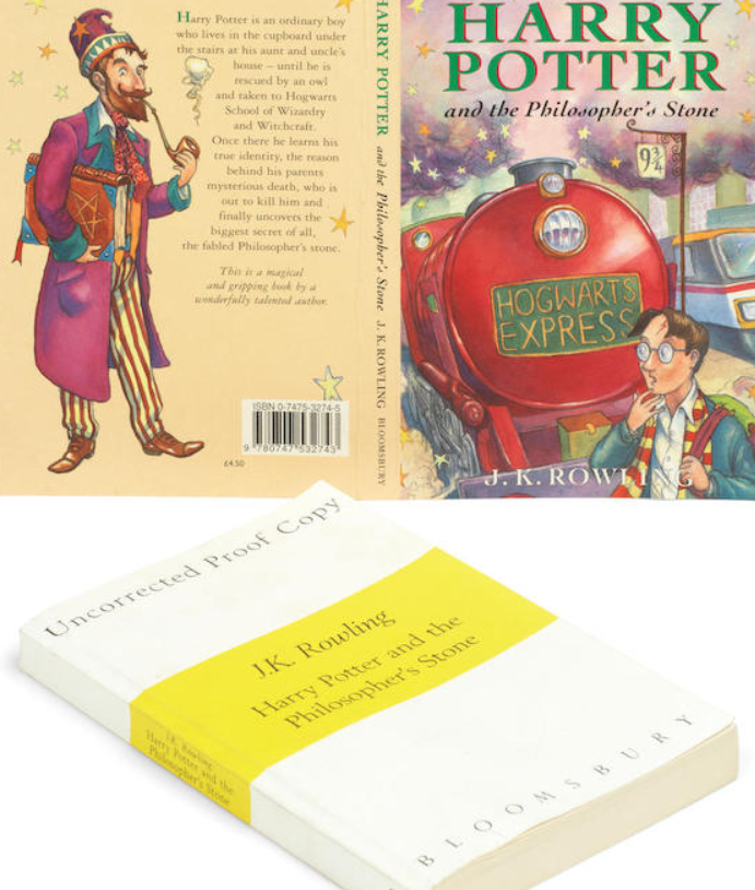 **Harry Potter and the Philosopher's Stone Uncorrected Proof Copy of 200 Copies, With Original jacket Artwork