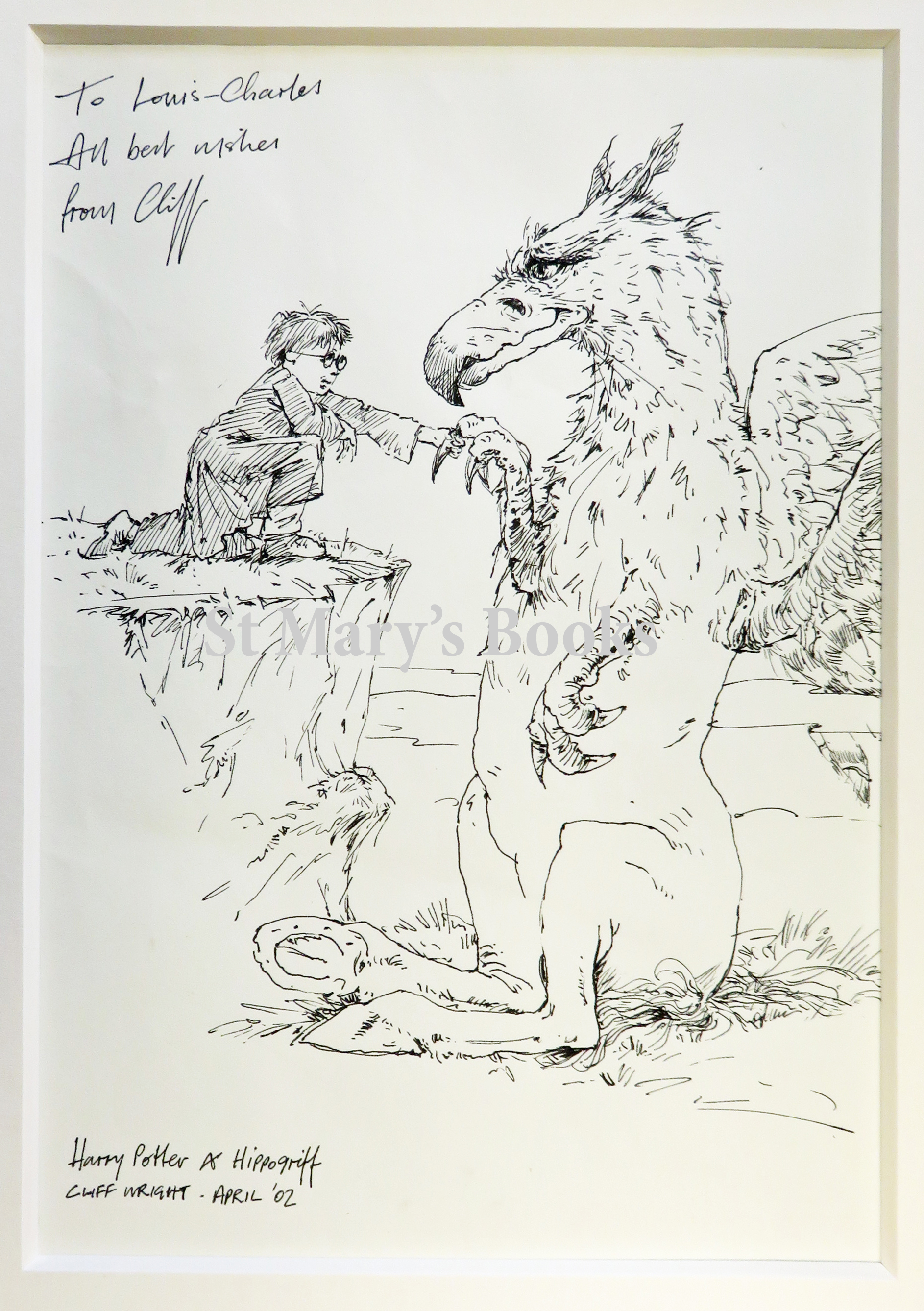 Harry Potter & Hippogriff. Original Sketch by Cliff Wright