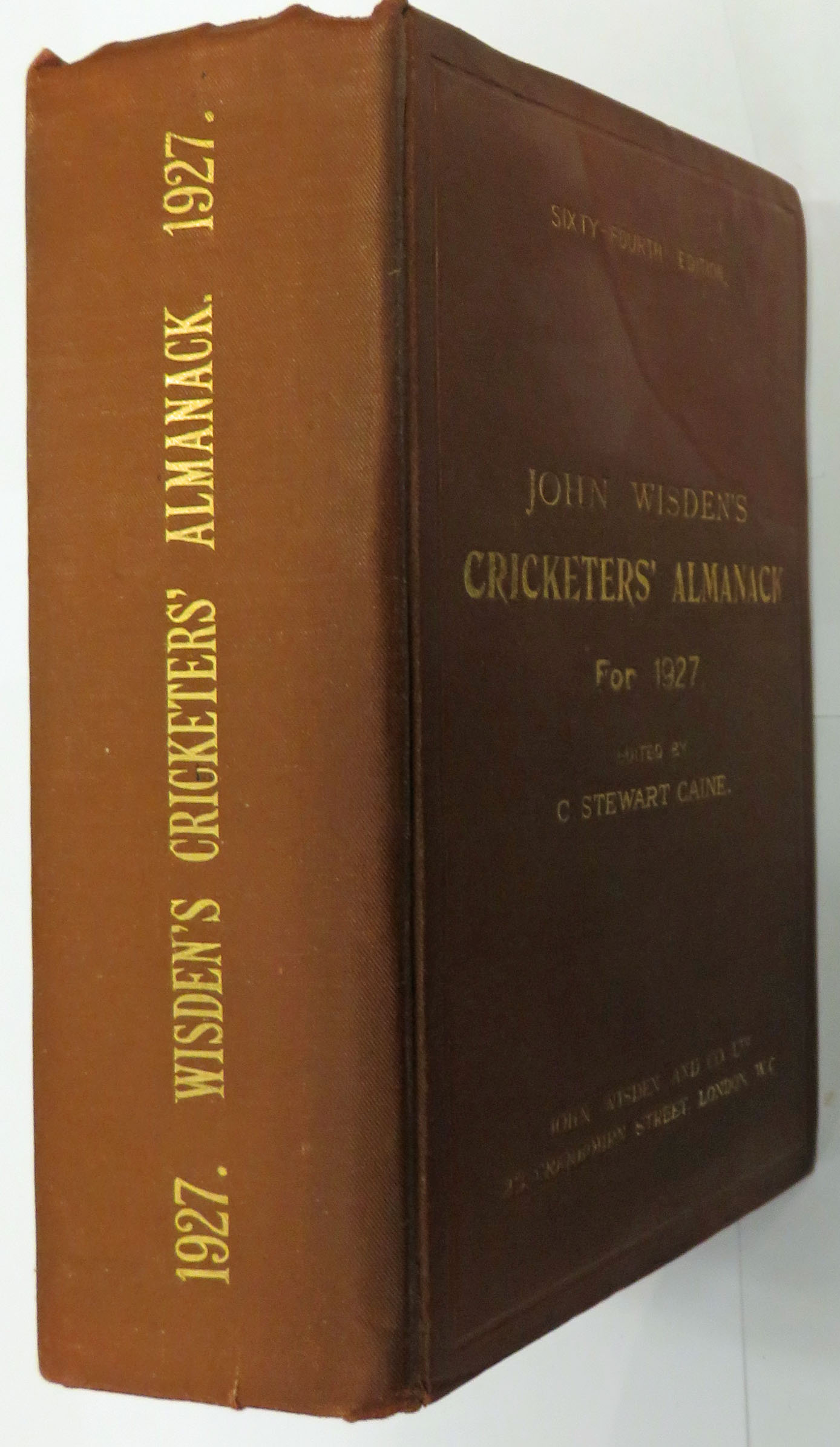 **John Wisden's Cricketers' Almanack For 1927 Hardback