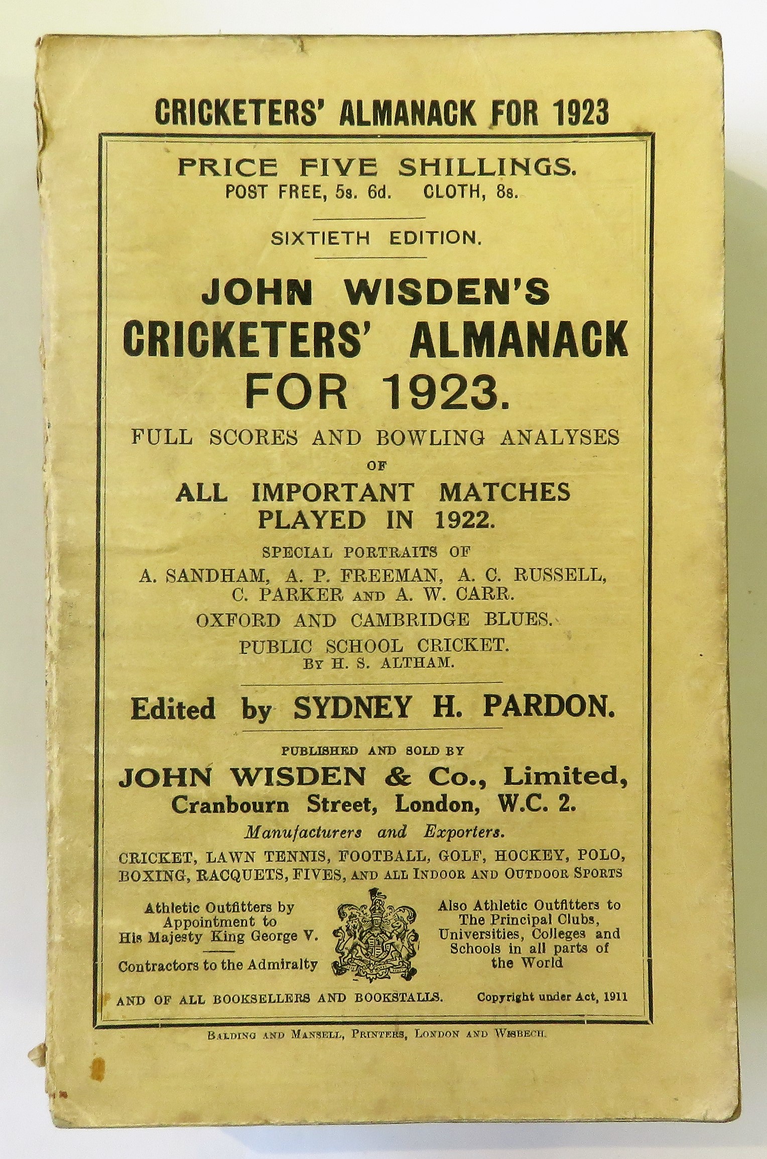 John Wisden's Cricketers' Almanack For 1923