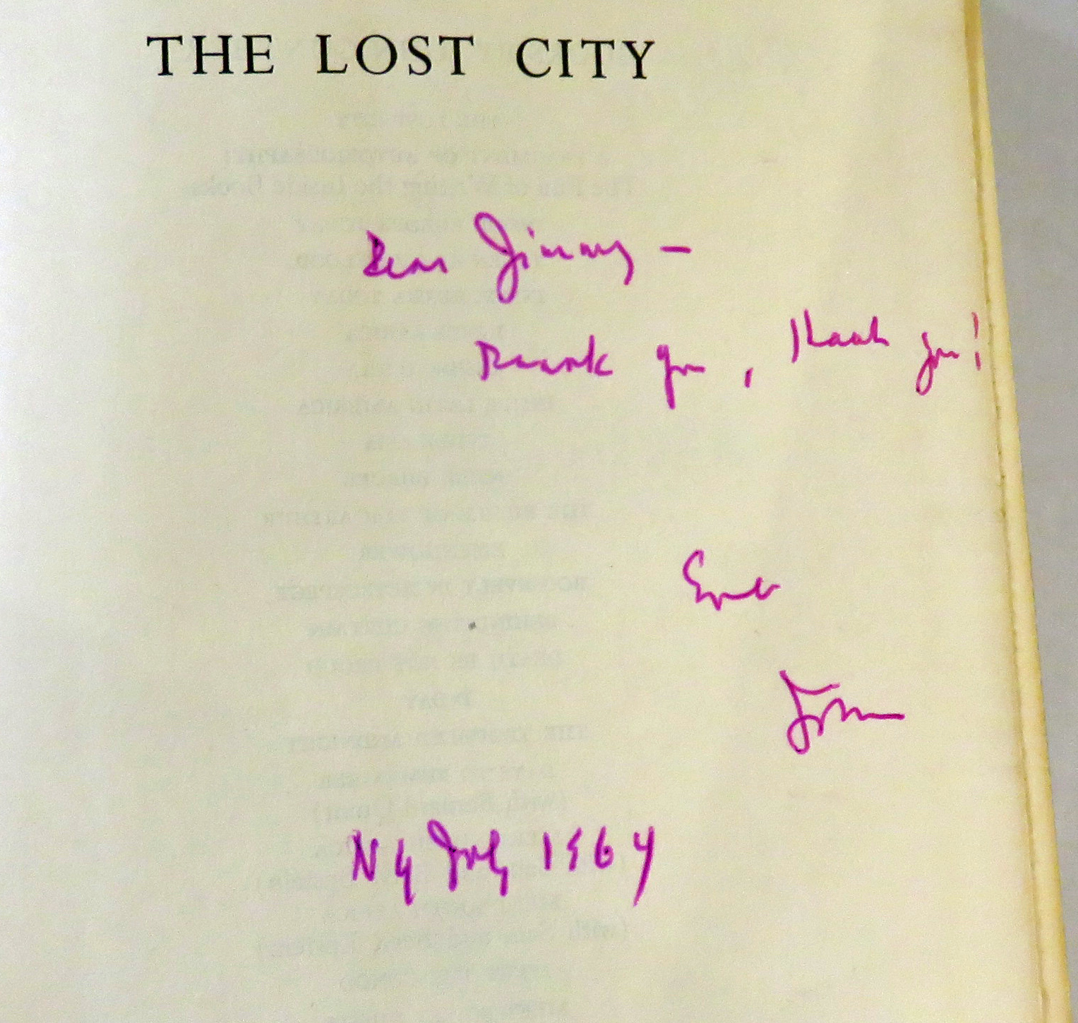 The Lost City Signed.