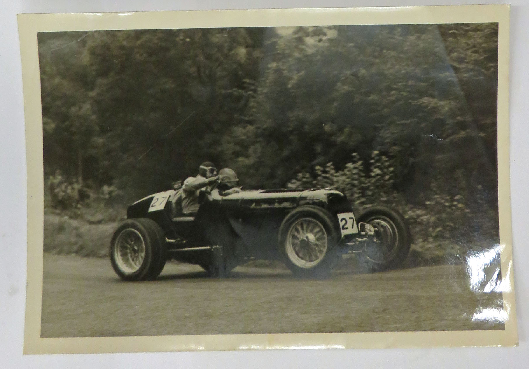 Photograph of Racing Car and Driver Number 27 1940's