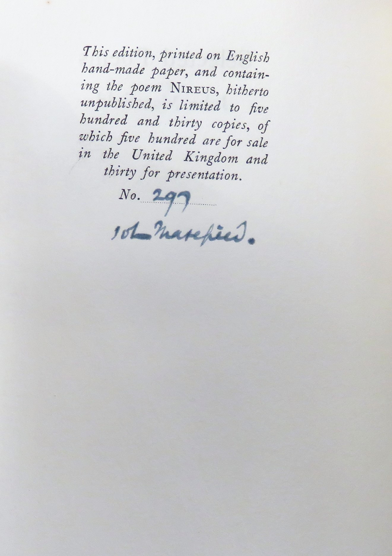 Selected Poems SIGNED By John Masefield