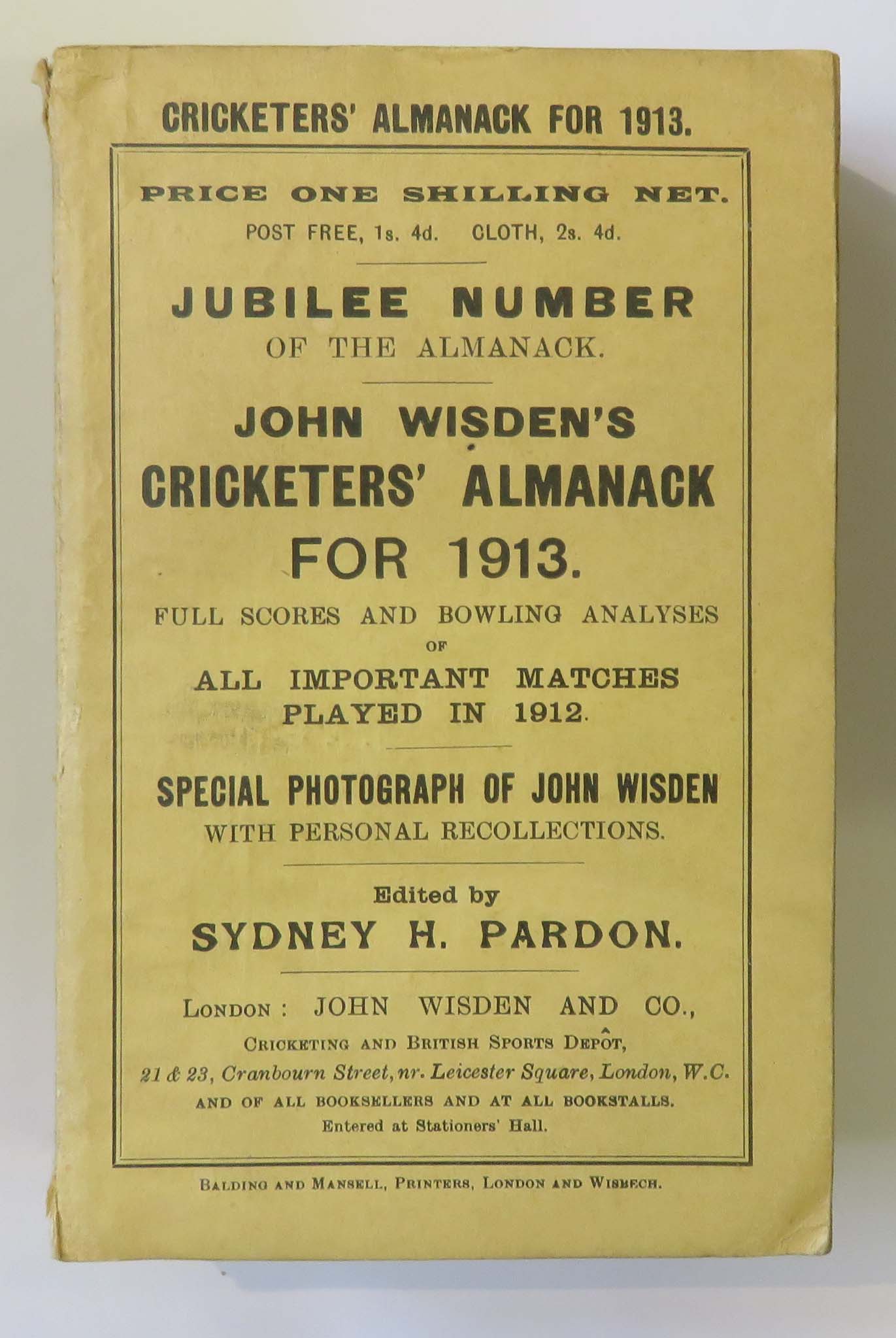John Wisden's Cricketers' Almanack for 1913