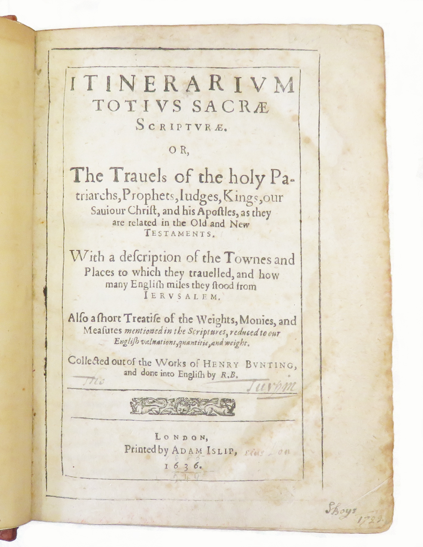 Itinerarium Totius Sacrae Scripturae.