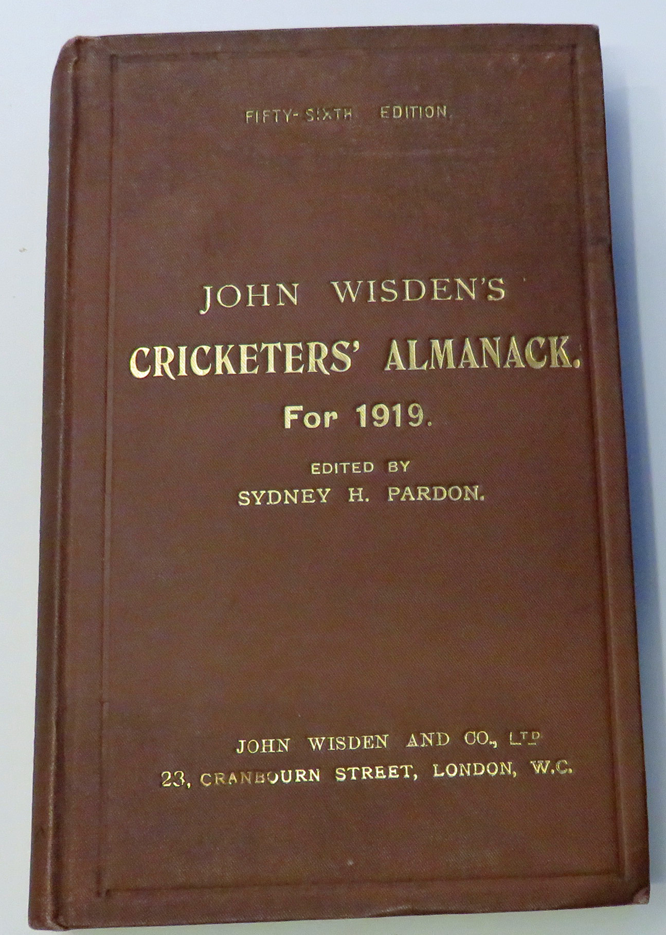 John Wisden's Cricketers' Almanack For 1919