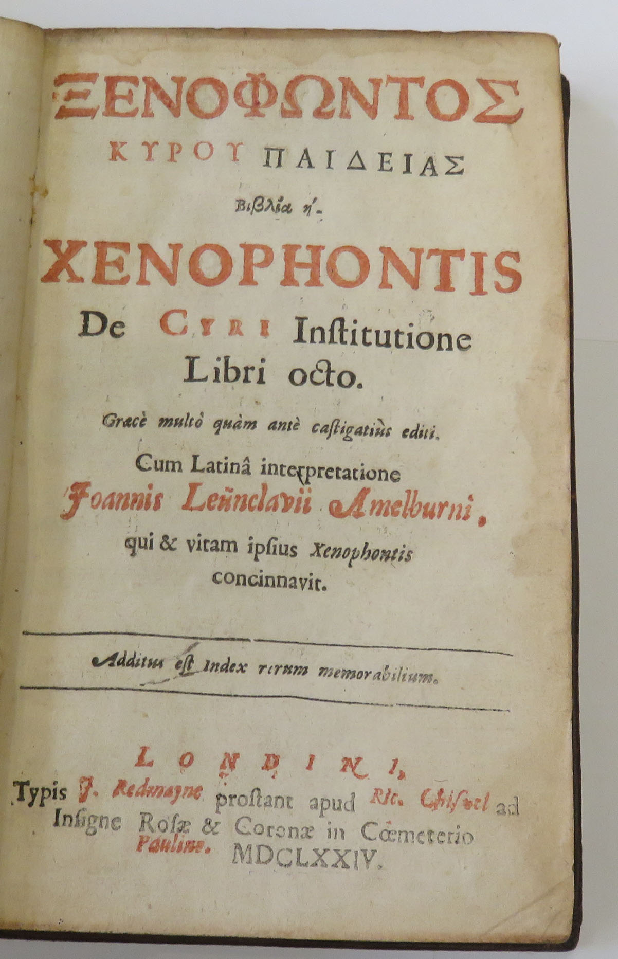 Xenophontis De Cyre Institutione Libri octo